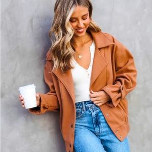 Caramel City Collared Pocketed Bomber Jacket VICI NWT Strut & Bolt